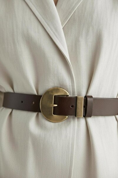 Gesa Curea premium pentru femei, 100% piele naturală, maro amar, finisaj anti...