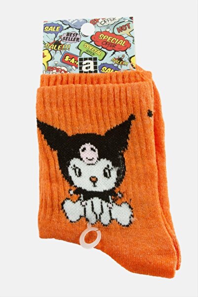 Akçtoys Kuromi Unisex Turuncu Çorap