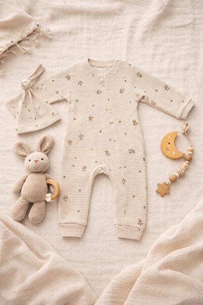 The Nest Kids Wild Flower Organik Pamuk Waffle Dokulu Çiçek Desenli Bebek Tul...
