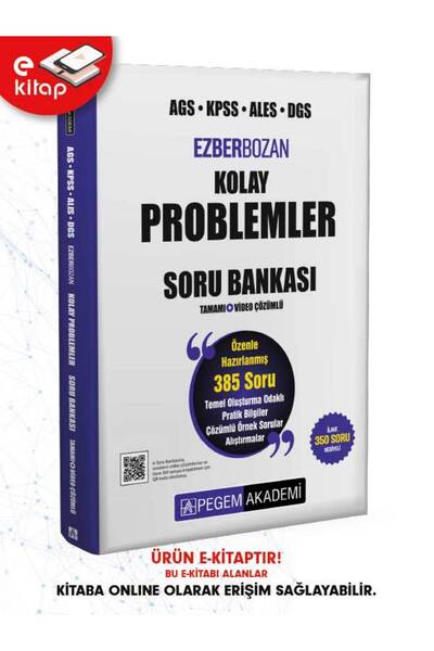 Pegem Akademi Yayıncılık AGS-KPSS-ALES-DGS Ezberbozan Kolay Problemler Tamamı...