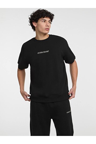 Guess Ανδρικό μπλουζάκι με λογότυπο GJ Cn - Μαύρο