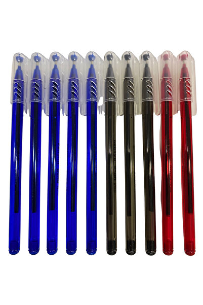 Pensan Büro 1.0mm Ballpoint Pen [10 (5Blue-3Black-2Red) Pieces]