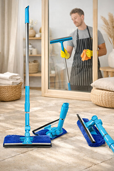 Anadolu Saray Kendinden Çekçekli 180 Derece Teleskopik Pratik Cam Silme Apara...