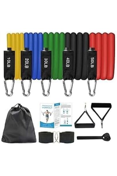Arabest Resistance Bands - Latex Resistance Bands 11 PCS Set with Bag, Elasti...