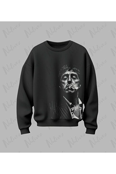 Nulivez تصميم ألب كاتشينو مطبوع سترة عالية الجودة للجنسين قصة فضفاضة برقبة دا...