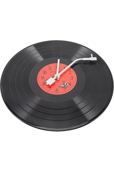 Arabest Black Vinyl Record Clock, Vinyl Record Wall Ornament, Plastic Record ...