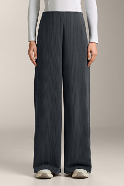 Oysho Asymmetric stripe trousers with modal