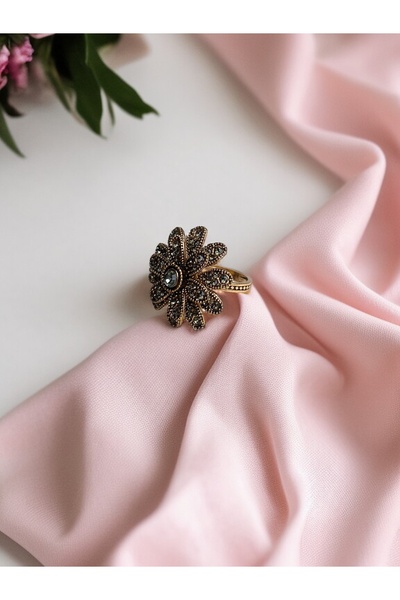 FAYRA ACCESSORIES Zircon Stone Flower Figured Ring