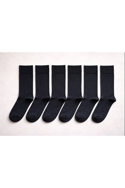 hefox 6 Pairs Men's Business Plain Classic Toe Stitch-Free Bamboo Socks K