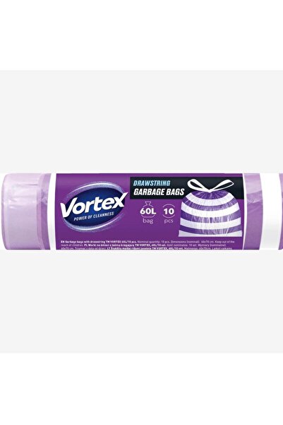 Vortex Saci menaj cu banda, HDPE, 60x65cm, violet-alb, 60L/10buc