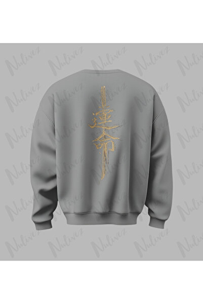 Nulivez تصميم سيف ياباني على الظهر مطبوع سويت شيرت عالي الجودة للجنسين قصة فض...