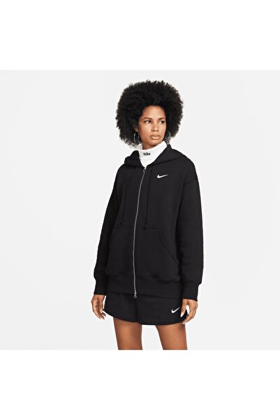 Nike Sportswear Phoenix Fleece Bol Kesimli Tam Boy Fermuarlı Kadın Kapüşonlu ...