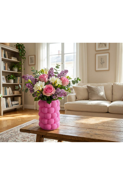 B&L Design Modern Dokulu Dekoratif Vazo 3D Baskı