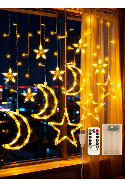 Yoawllty أضواء خرافية، أضواء رمضان تعمل بالبطارية + منفذ USB مع جهاز تحكم عن ...