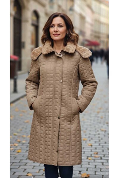 güncüoğlu Length 95cm Removable Ka Hooded Apitone Fur Inside Fabric Slim Fit ...