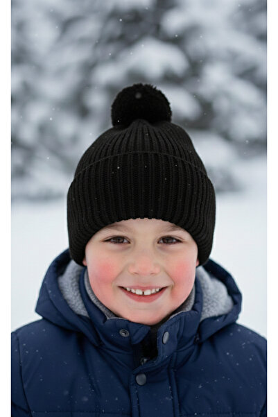 Loopa Çocuk Ponponlu Şardonlu Kışlık Triko Bere