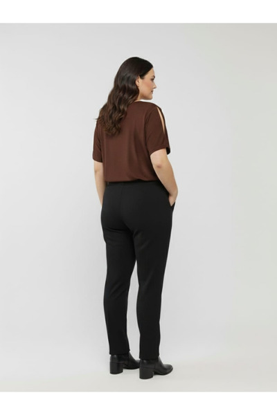 MONJER Women's Plus Size Black Green Jogger Pants