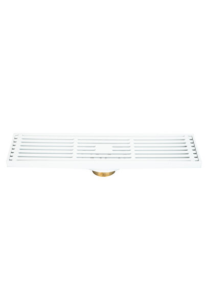 Trendy's Floor drain, white matt 30 X 8 cm, 40 mm outlet, anti-odor