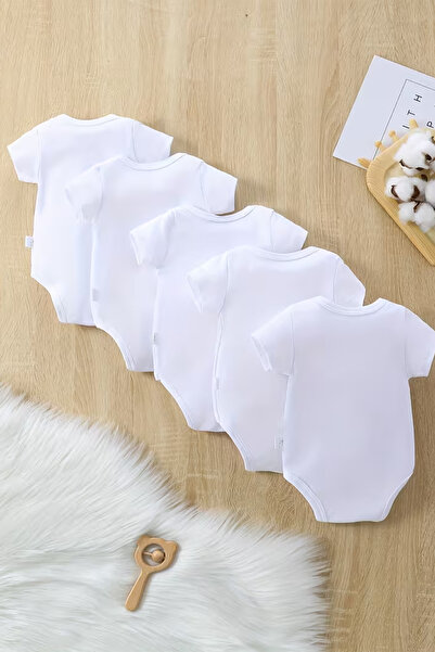 LilJoy بدلة أطفال من القطن العضوي 100%، مجموعة من 5 قطع، بأكمام قصيرة