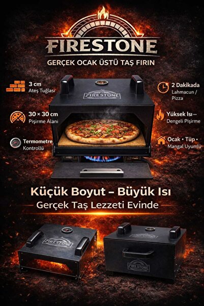 TechnoLoby FireStone Ocak Üstü TAŞ FIRIN 35X35x25 ebatlarında