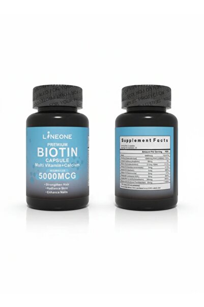 LINE ONE 💅 كبسولات لاين وان بريميوم بيوتين ٥٠٠٠ ميكروغرام