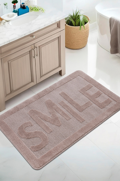 Konfor Halı Natural Non-Slip Base Bathroom Mat Long-Lasting Soft Textured Wat...