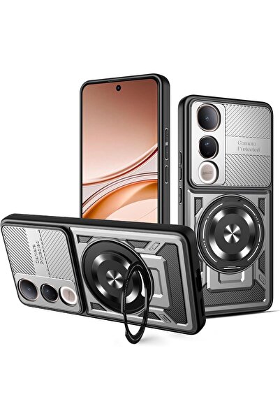 Burak جراب حماية لهاتف Vivo V50 Lite 5G مع حامل MagSafe دوار