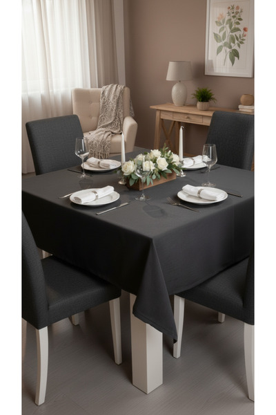 Tropikhome Siyah Masa Örtüsü 150x220 cm Masa Örtüsü