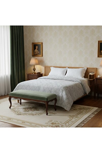 Comfort Craft Quality Printed Single Pique Bedspread - Damask Gray Cotton Sin...