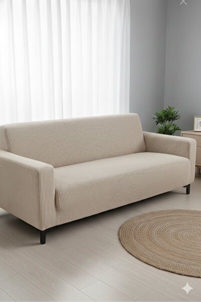 her evemağaza Bella Home Bamboo Stretch Checkered 3-Piece Sofa Cover 180 X 230