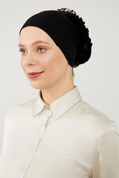 Lavander قبعة سيليكون مكشكشة باللون الأسود