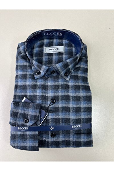 Butik Χειμερινό πουκάμισο μπαμπά με φαρδιά γραμμή και χοντρό ύφασμα, υψηλής π...