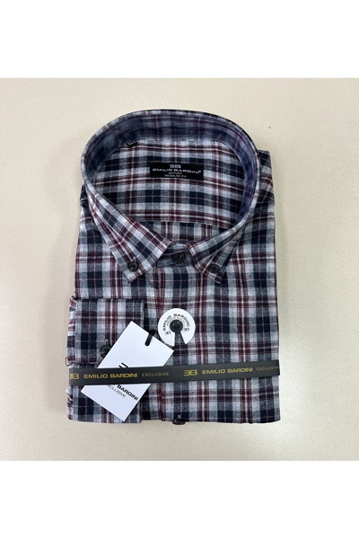 Butik Χειμερινό πουκάμισο μπαμπά με φαρδιά γραμμή και χοντρό ύφασμα, υψηλής π...