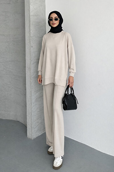 Feela Moda Women's Modal Combed Cotton Oversize Hijab Tunic Set 2020