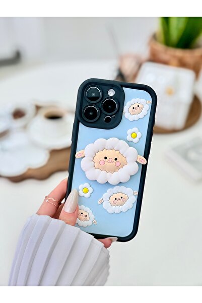 Go Aksesuar iPhone 16 Promax Compatible Pop Socket Lamb Design Silicone Case ...