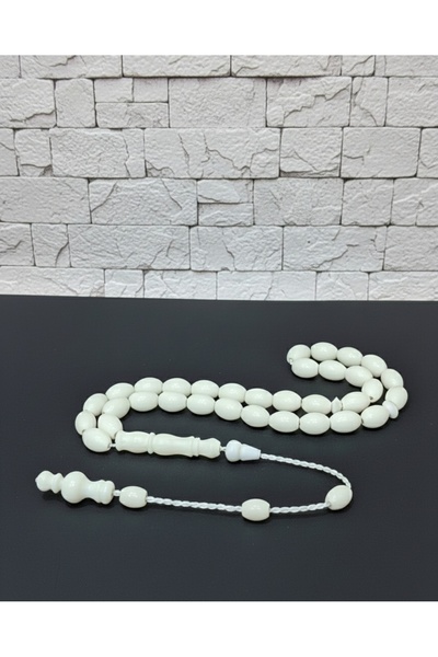 tuba tesbih gümüş Sistemli Arpa Kesim Cilalı bilek boy Deve Kemiği Tesbih