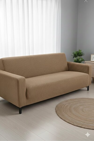 her evemağaza Bella Home Bamboo Stretch Checkered 3-Piece Sofa Cover 180 X 230