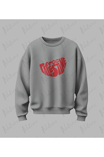 Nulivez Palestine Design Printed High Quality Unisex Oversized O Neck Sweatshirt