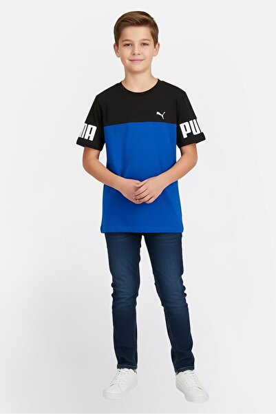 Puma Kids Boy Sportswear Fit Short Sleeve Outdoor T-Shirt, Blue