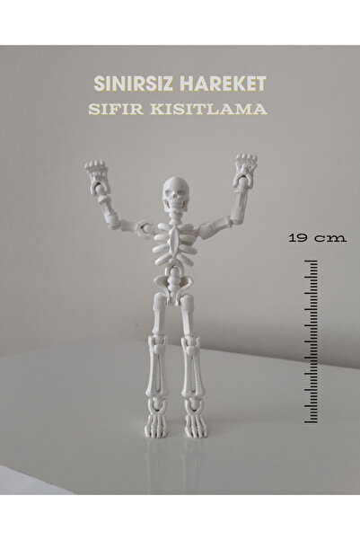 3DcraftTr Sınırsız Hareketli 3D İskelet Karakter 19cm - Tam Eklemli Koleksiyo...