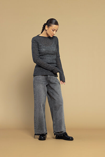 Nisan Ажурен трикотажен пуловер