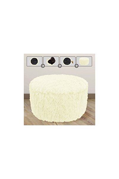 OEM Decorative Inflatable Pouf Shaggy Beige Ø38x20cm