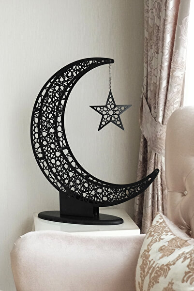 iwa concept Metal Ramadan Crescent and Star Decor - Islamic Wall Art Home Off...