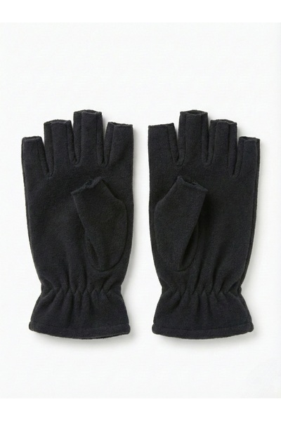 NO BRAND Polar Yetişkin Kesik Yarım Siyah Eldiven