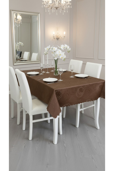 Tropikhome Kahverengi Masa Örtüsü 140x180 cm Kahverengi Desenli Masa Örtüsü