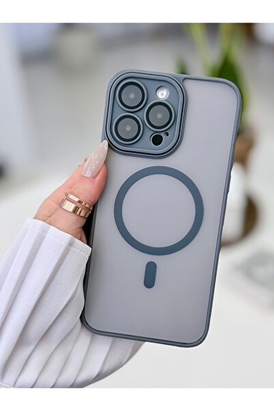 Go Aksesuar Iphone 14 Promax Uyumlu Magsafe Özellikli Mat Şeffaf Pürüzsüz Dok...
