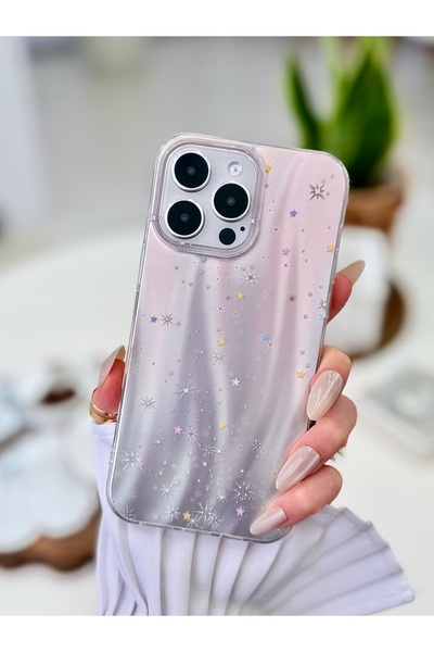Go Aksesuar iPhone 14 Promax Compatible Shine Star Color Gradient Design Sili...