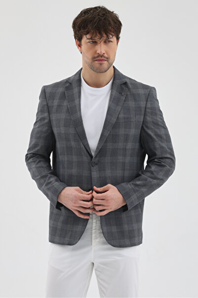 Frappoli Guido Men's Navy Blue Polyviscon Fabric Slim Fit Mono Collar Sports ...