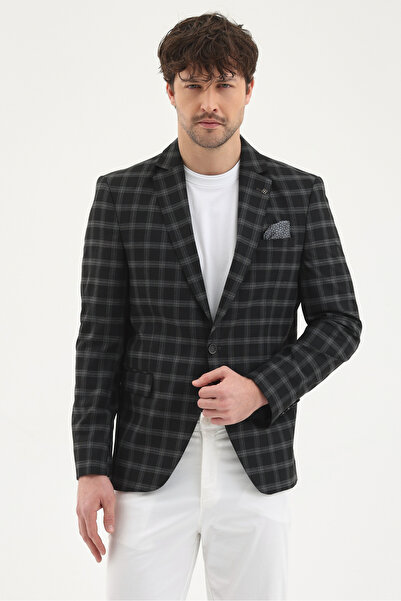 Frappoli Candido Men's Black Polyviscon Fabric Slim Fit Mono Collar Sports Bl...