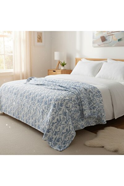 Comfort Craft Quality Printed Single Pique Bedspread - Vintage Blue Cotton Si...
